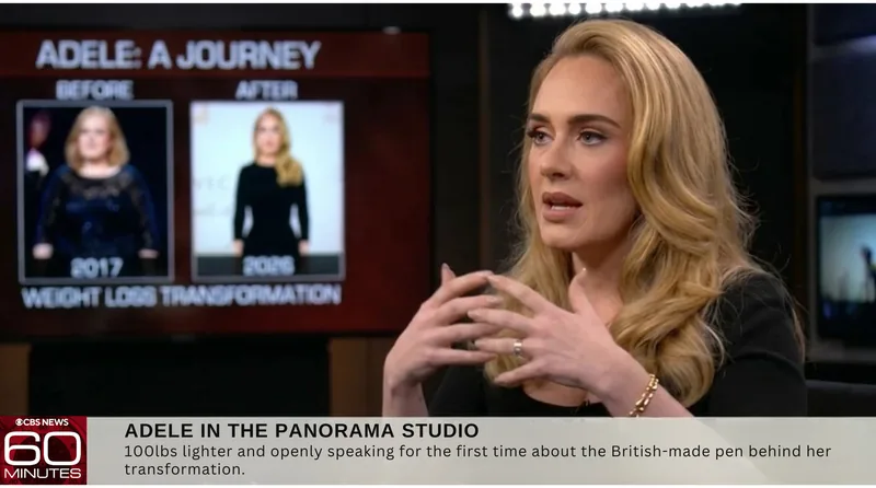 Adele in the 60 Minutes studio